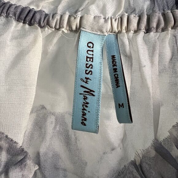 Vintage Y2K Silk Peasant Blouse Flowy Guess by Marciano Sheer Size Medium - Picture 4 of 5